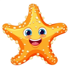 Under the Sea Theme Starfish Transparent Sticker